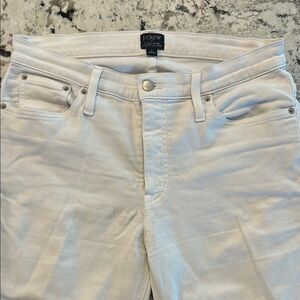 J. Crew High Rise Cropped Flare White Jeans